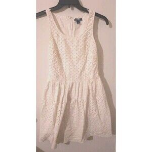Old Navy White Eyelet Dress – Women’s Size 6 – Sleeveless, Zipper Back